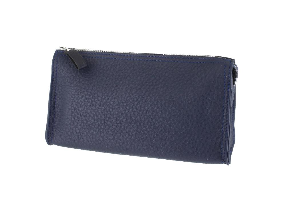 d.r. harris & co. Small Dark Blue Leather Wash Bag