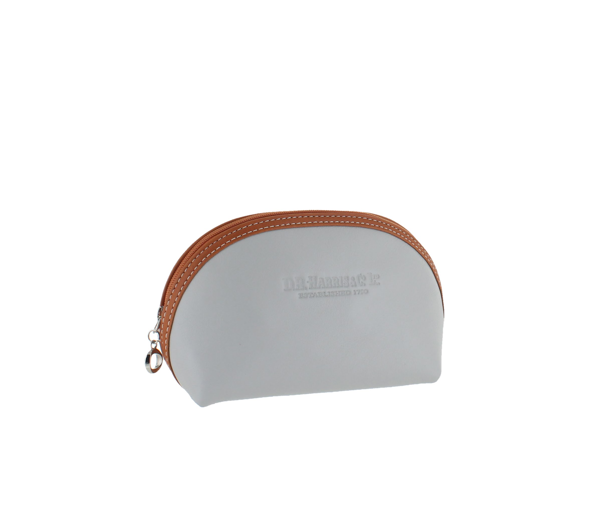 d.r. harris & co. Small Oval Wash Bag – Grey & Tan
