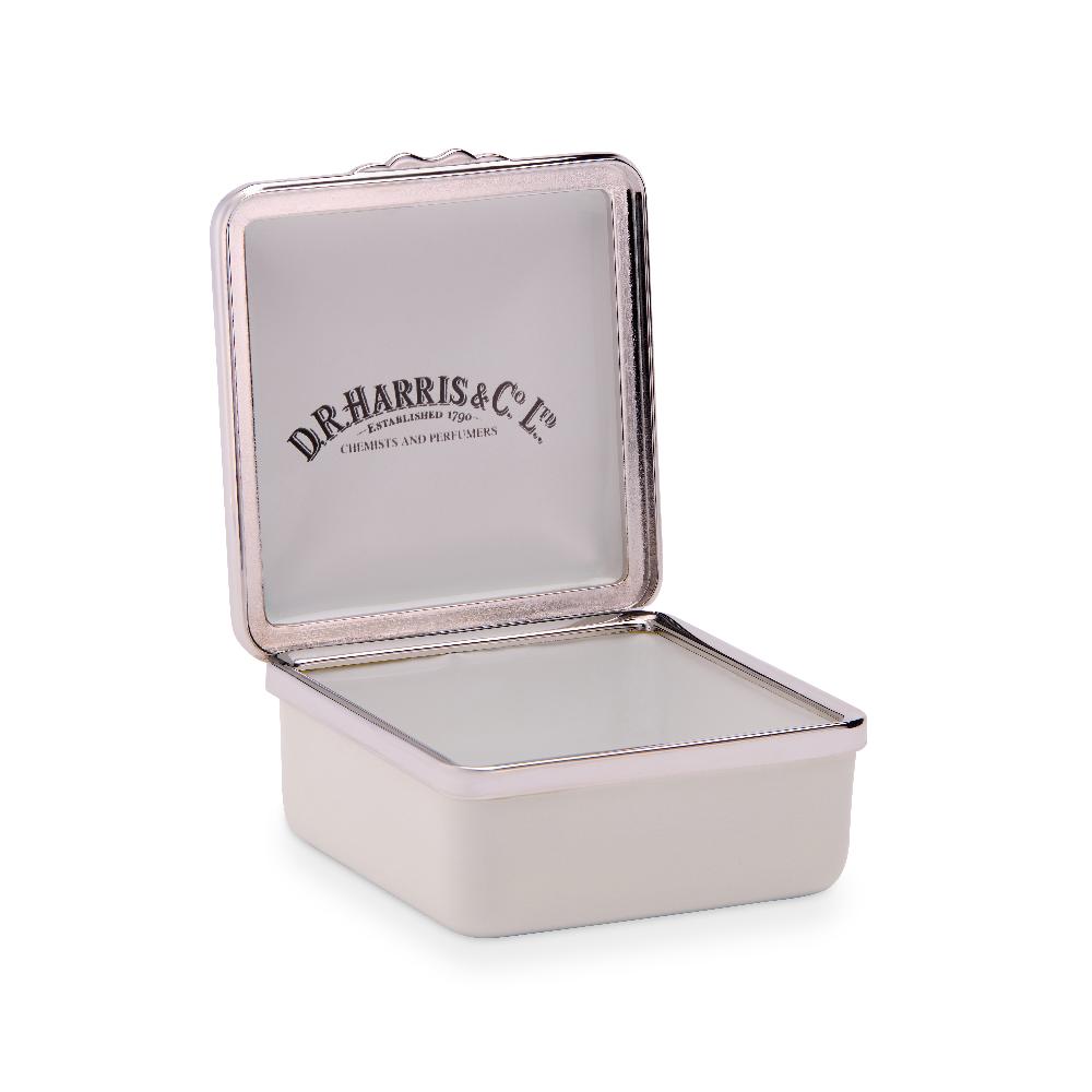 D.r. Harris & Co. Drugs Rice White Enamel Pill Box Square