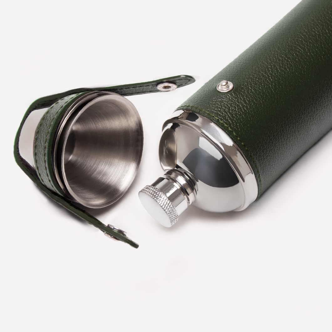 D.r. Harris & Co. Ettinger 8oz Hunter Flask- Capra Green