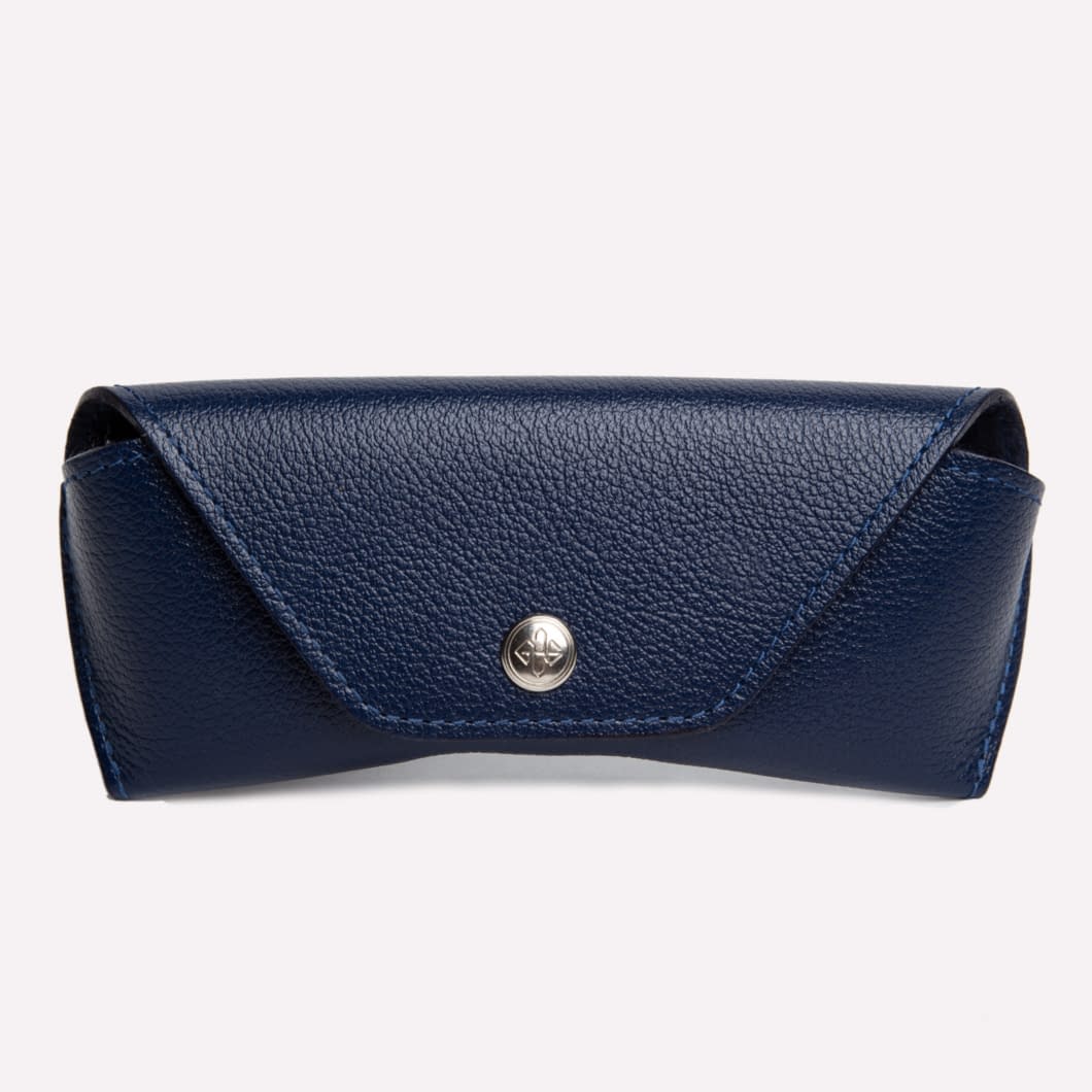 d.r. harris & co. Ettinger Capra Glasses Case- Marine Blue