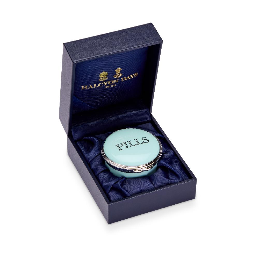 D.r. Harris & Co. Pills Celadon Enamel Pill Box Circular
