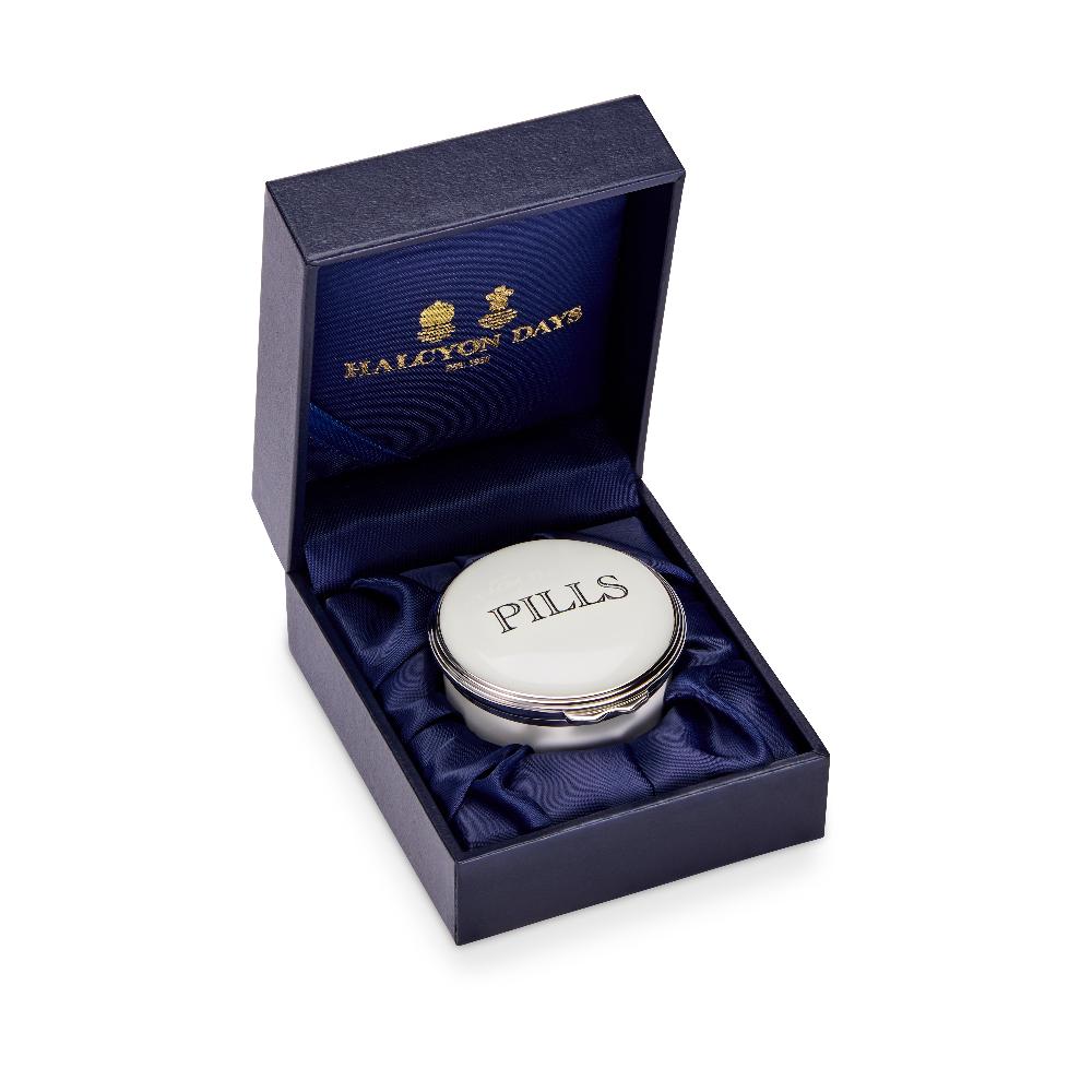 D.r. Harris & Co. Pills Rice White Enamel Pill Box Circular