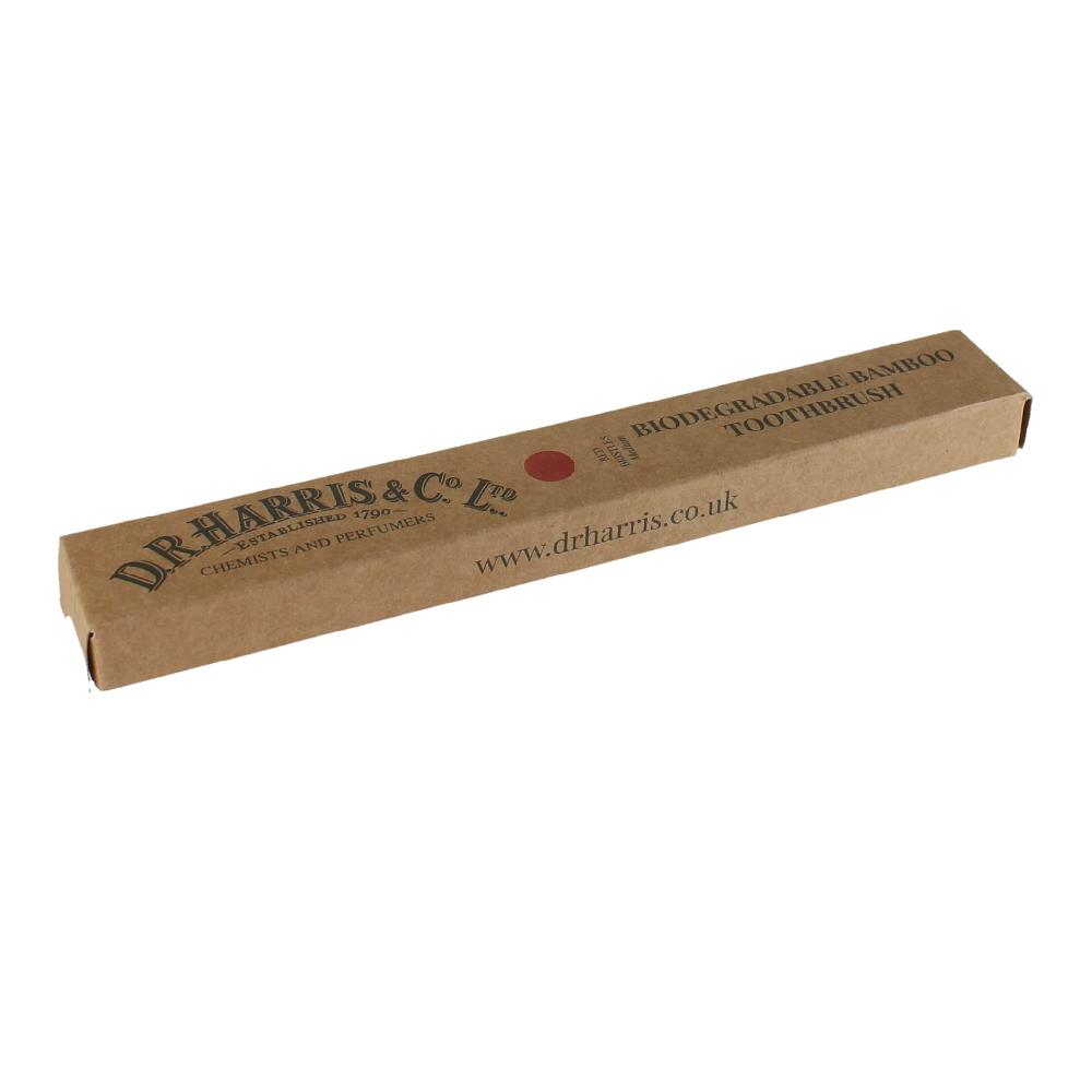 D.r. Harris & Co. Red Bristle Biodegradable Bamboo Toothbrush