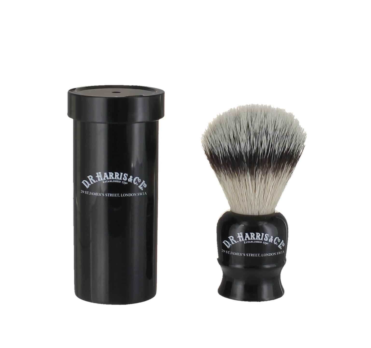 d.r. harris & co. Travel Shaving Brush and Tube Ebony – Synthetic Bristle