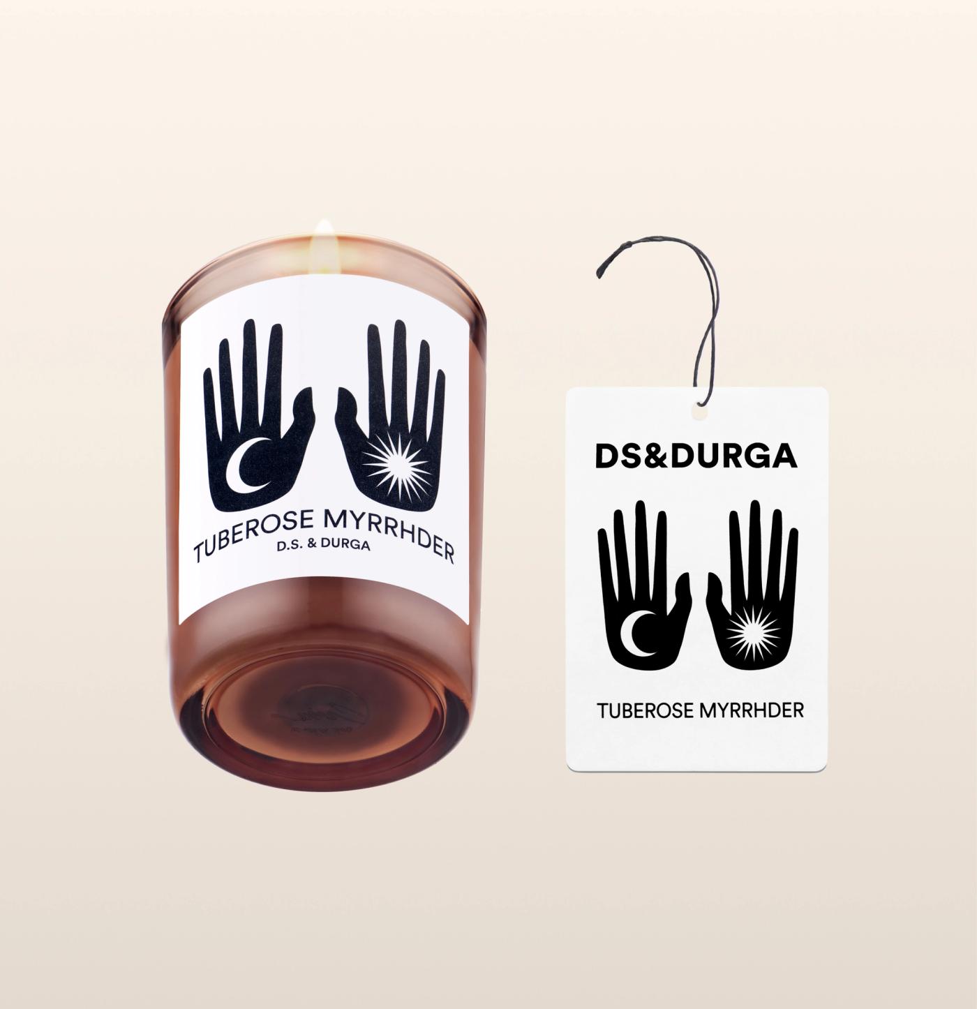 d.s. & durga The night queen’s suspended bulbs in the hour of darkness caked with spicy Ethiopian myrrh cacao currant and dank Madagascar vanilla