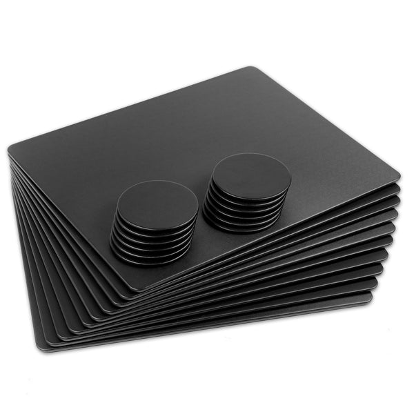Dacasso 10 Seat Black Leatherette Conference Room Set W/ Round Coasters