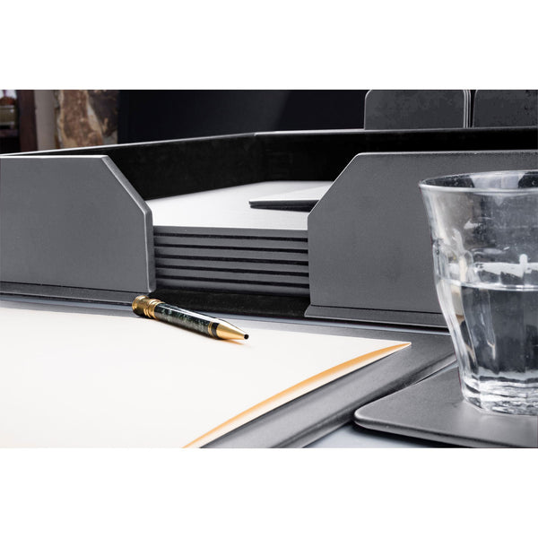 Dacasso 10 Seat Gray Leatherette Conference Room Set W/ Square Coasters