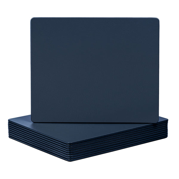 Dacasso 10 Seat Navy Blue Leather Conference Room Set W/ Square Coasters
