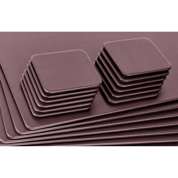 Dacasso 12 Seat Chocolate Brown Leather Conference Room Set W/ Square Coasters