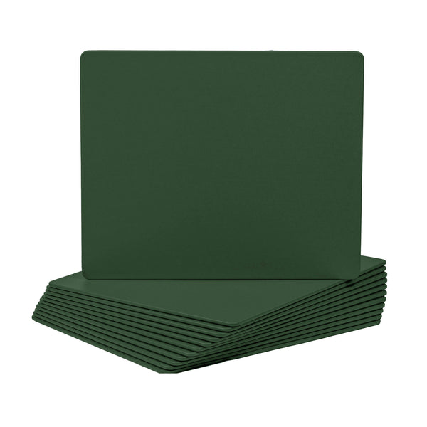 Dacasso 12 Seat Dark Green Leatherette Conference Room Set W/ Round Coasters