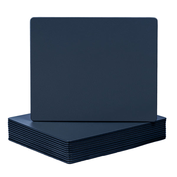 Dacasso 12 Seat Navy Blue Leather Conference Room Set W/ Square Coasters