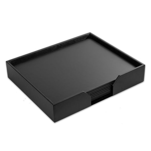 Dacasso 8 Seat Black Leather Conference Room Set 17 X 14 Size Pads