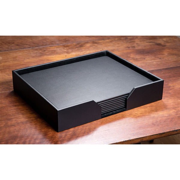 Dacasso 8 Seat Black Leather Conference Room Set 17 X 14 Size Pads