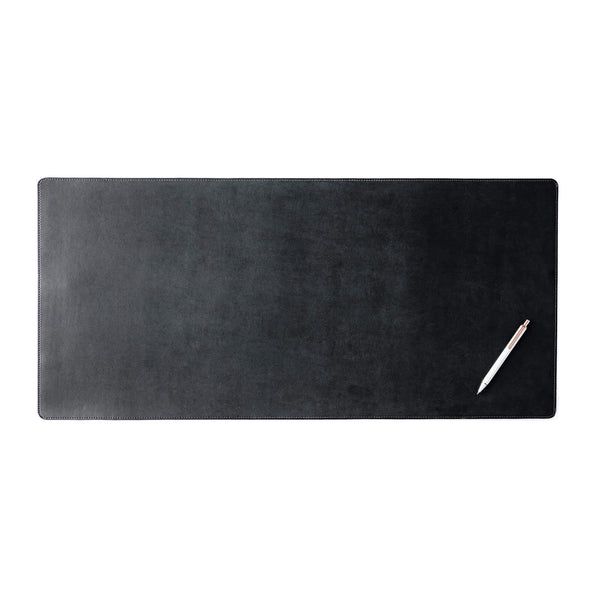 dacasso Black Bonded Leather 32" x 15" No Core Rollable Desk Mat/Pad