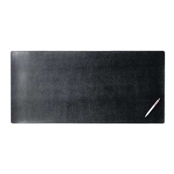dacasso Black Bonded Leather 36" x 17" No Core Rollable Desk Mat/Pad