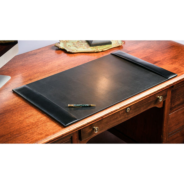 Dacasso Black Bonded Leather Desk Pad W/ 2025 Calendar Insert 30 X 18