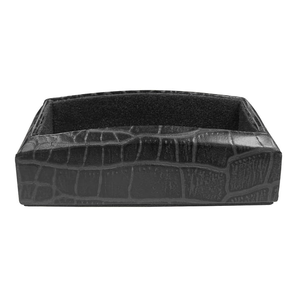 Dacasso Black Crocodile Embossed Business Card Holder