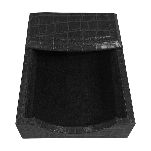 Dacasso Black Crocodile Embossed Leather 4" X 6" Memo Holder