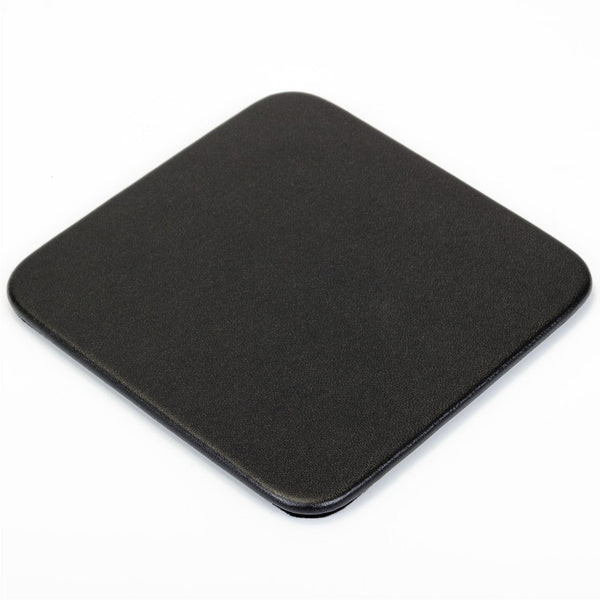Dacasso Black Leather 10 Square Coaster Set W/ Holder