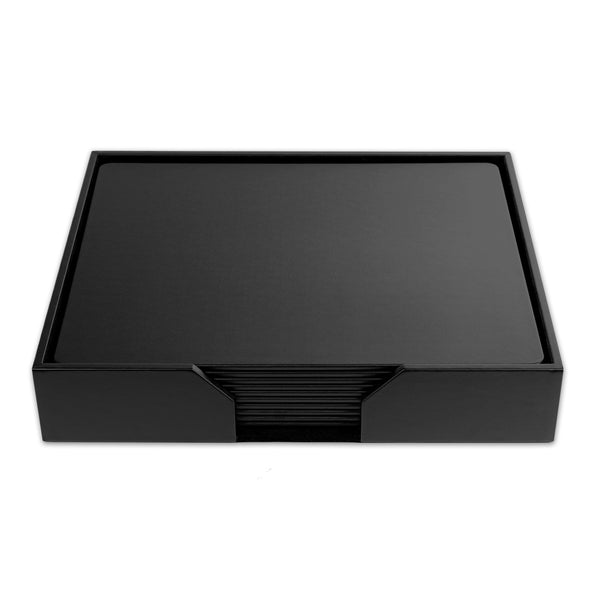 dacasso Black Leather 11 Piece Conference Room Set 17 x 14 Size Pads