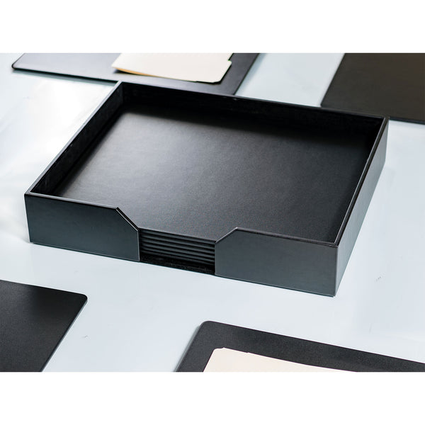 Dacasso Black Leather 11 Piece Conference Room Set 20 X 16 Size Pads