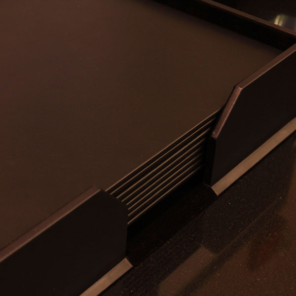 Dacasso Black Leather 17" X 14" Conference Pad & Coaster Holder