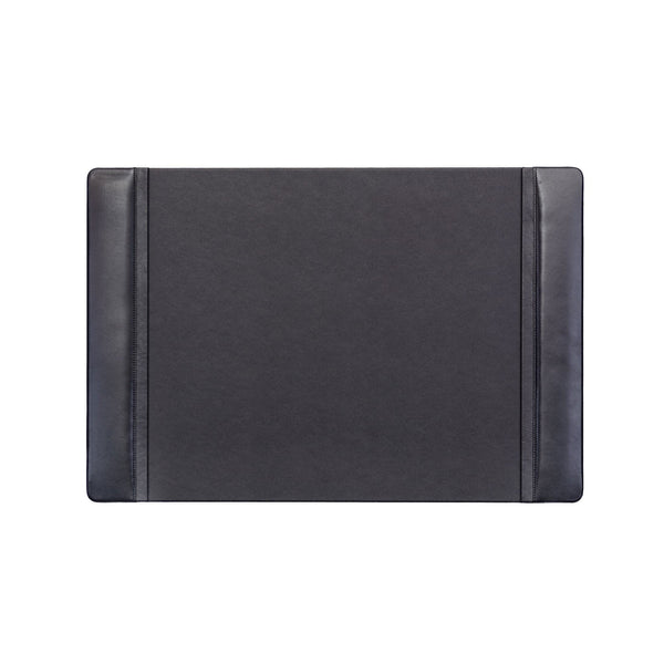 dacasso Black Leather 25.5" x 17.25" Side-Rail Desk Pad