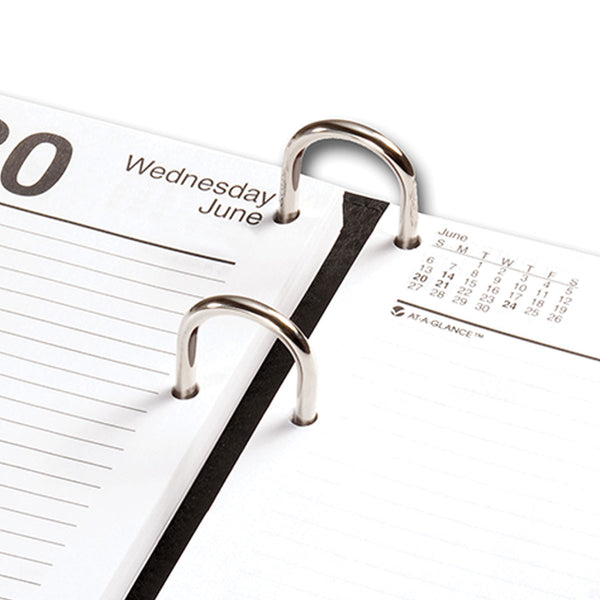 Dacasso Black Leather 3.5" X 6" Calendar Holder With Silver Accents