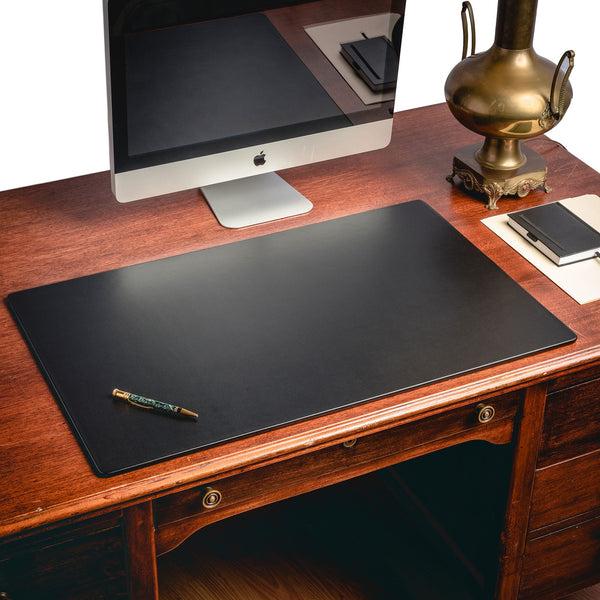 Dacasso Black Leather 34" X 20" Desk Mat Without Rails