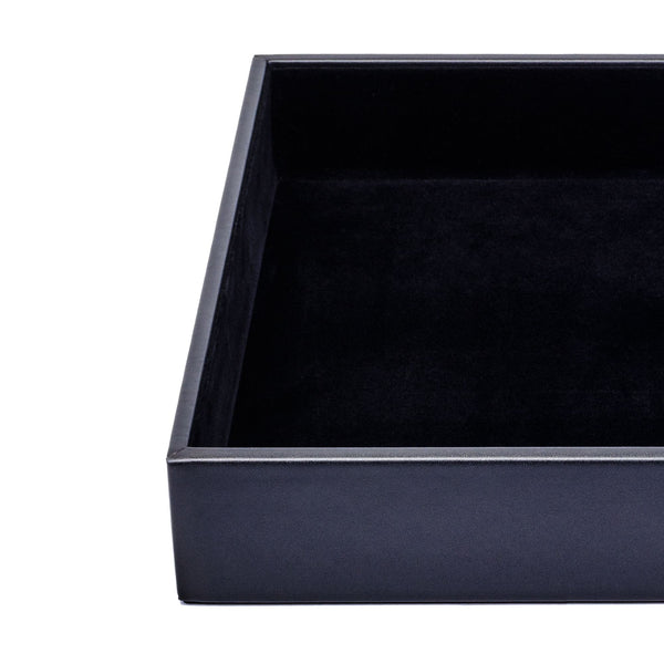 Dacasso Black Leather Conference Room Organizer Tray