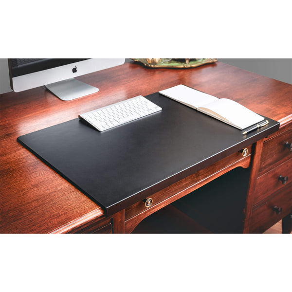 Dacasso Black Leather Desk Pad With Fixation Lip 30 X 19