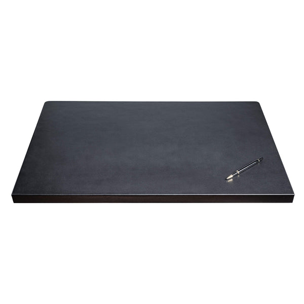 dacasso Black Leather Desk Pad with Fixation Lip 30 x 19