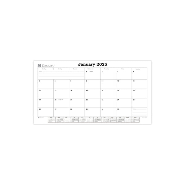 Dacasso Black Leather Double Wall Calendar W/ 2025 Insert