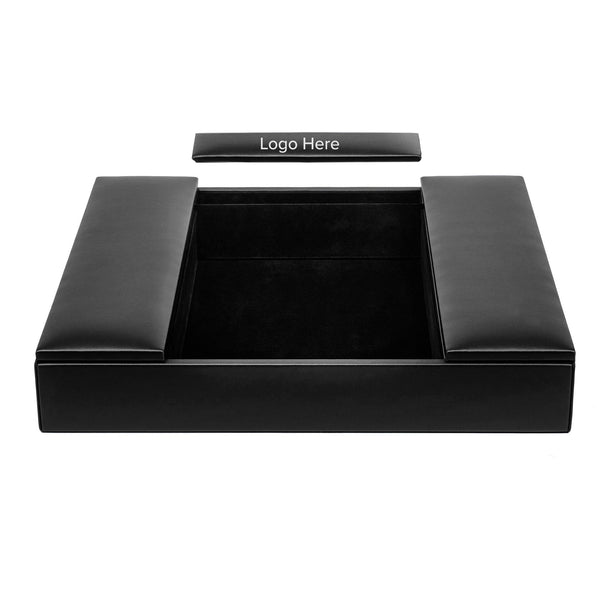 Dacasso Black Leather Enhanced Conference Room Organizer