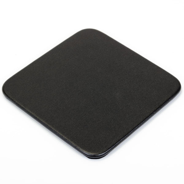 Dacasso Black Leatherette 10 Square Coaster Set W/ Holder