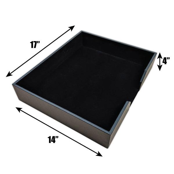 Dacasso Black Leatherette 17" X 14" Conf. Pad Holder Without Coaster Holders