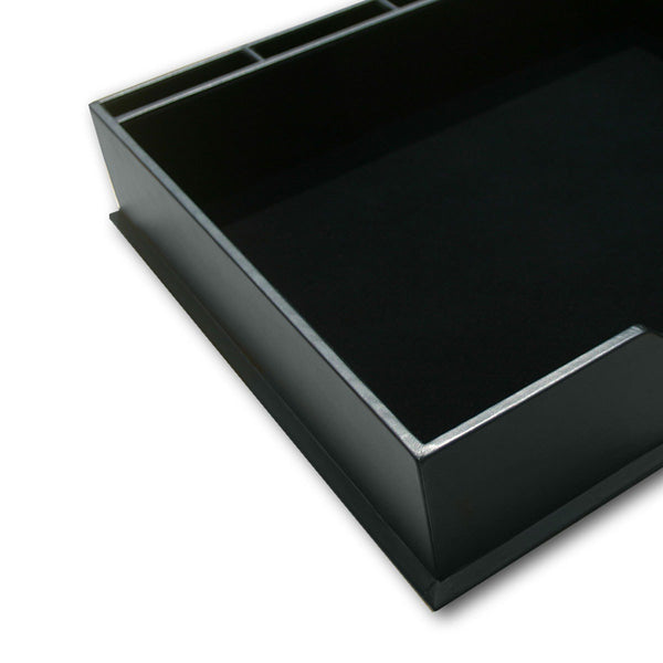 Dacasso Black Leatherette 17" X 14" Conference Pad & Coaster Holder