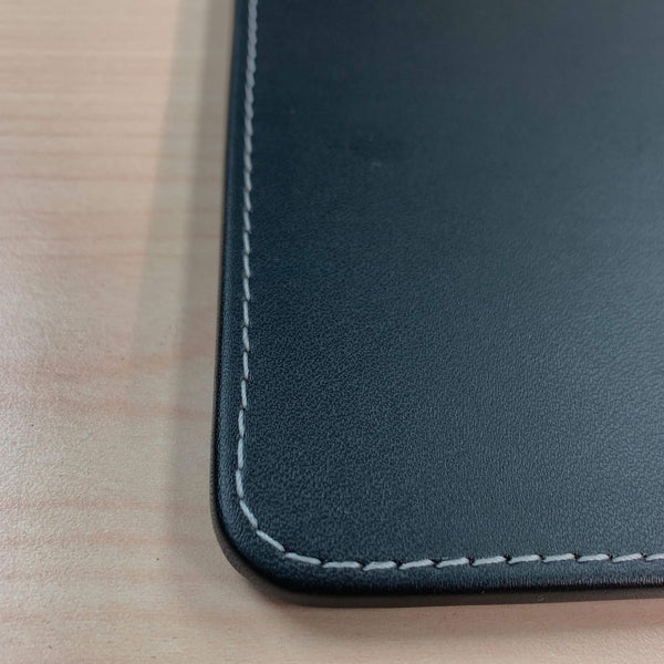 Dacasso Black Leatherette 17 X 14 Conference Table Pad W/ White Stitching