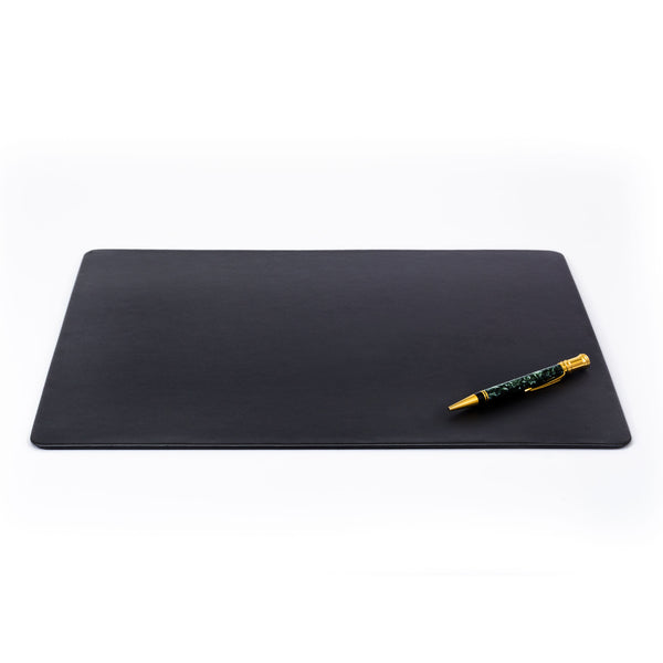 Dacasso Black Leatherette 17" X 14" Conference Table Pad With Thin Metal Core