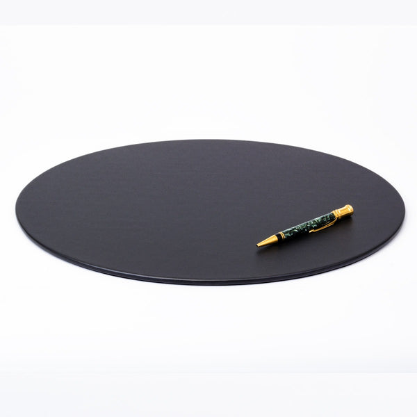 Dacasso Black Leatherette 17" X 14" Oval Conference Pad
