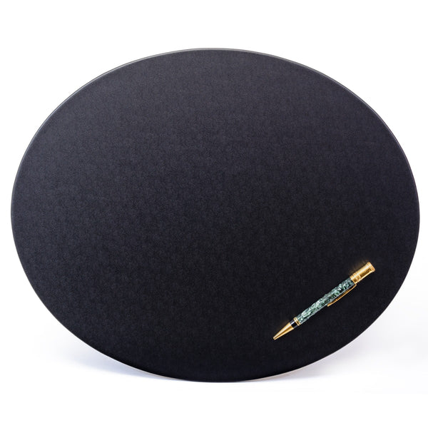 dacasso Black Leatherette 17" x 14" Oval Conference Pad