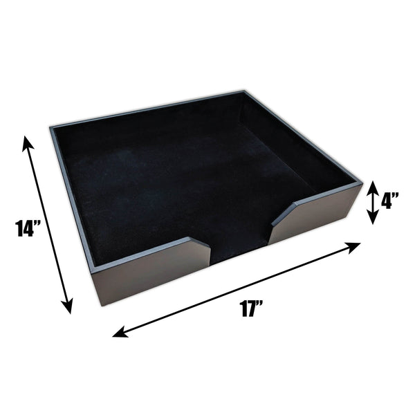 Dacasso Black Leatherette 20" X 16" Conf. Pad Holder Without Coaster Holders