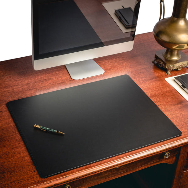 Dacasso Black Leatherette 24" X 19" Desk Mat Without Rails