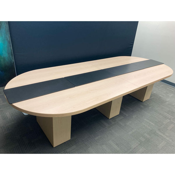 Dacasso Black Leatherette 30" X 12.5" Conference Table Single Runner