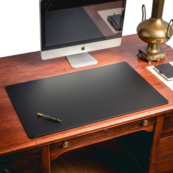 Dacasso Black Leatherette 34" X 20" Desk Mat Without Rails