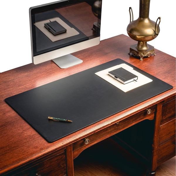 Dacasso Black Leatherette 38" X 24" Desk Mat Without Rails