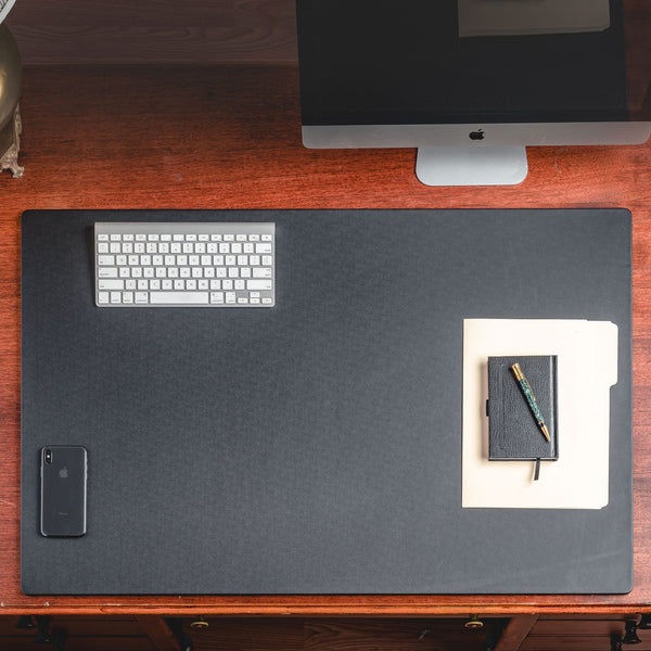 Dacasso Black Leatherette 38" X 24" Desk Mat Without Rails