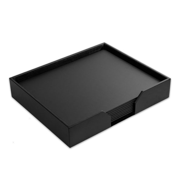 Dacasso Black Leatherette 9 Piece Conference Room Set 17 X 14 Pads