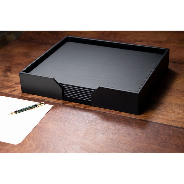 Dacasso Black Leatherette 9 Piece Conference Room Set 17 X 14 Pads